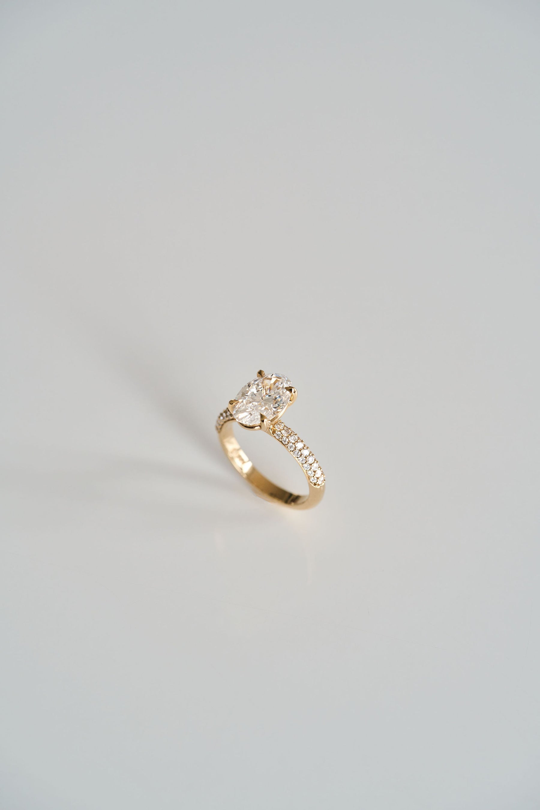 2.50CT Oval Lab Grown Diamond Micro Pave Engagement Ring