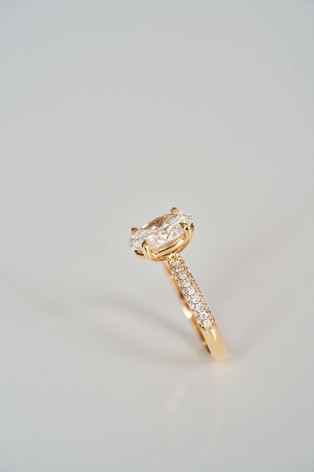 2.50CT Oval Lab Grown Diamond Micro Pave Engagement Ring