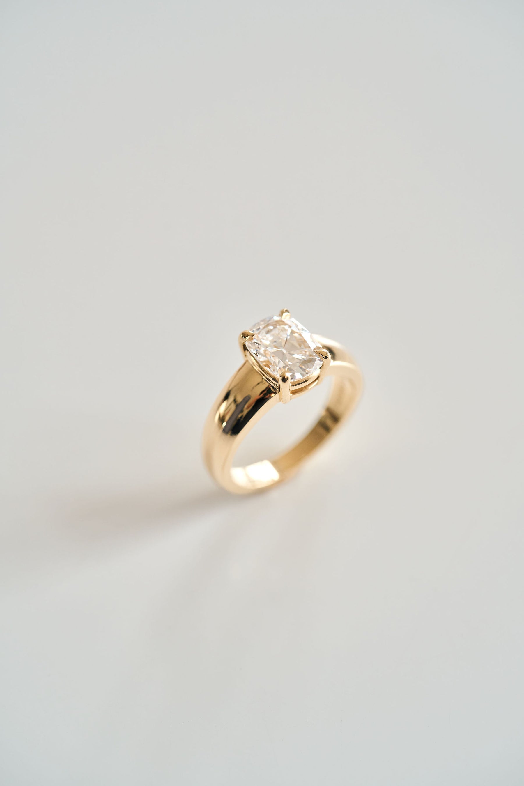 2.0CT Old Mine Cut Cushion Lab Grown Diamond Solitaire Engagement Ring