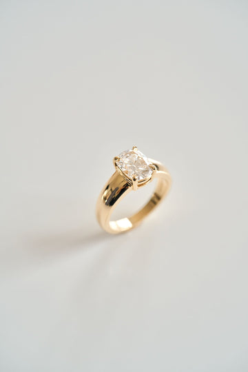 2.0CT Old Mine Cut Cushion Lab Grown Diamond Solitaire Engagement Ring