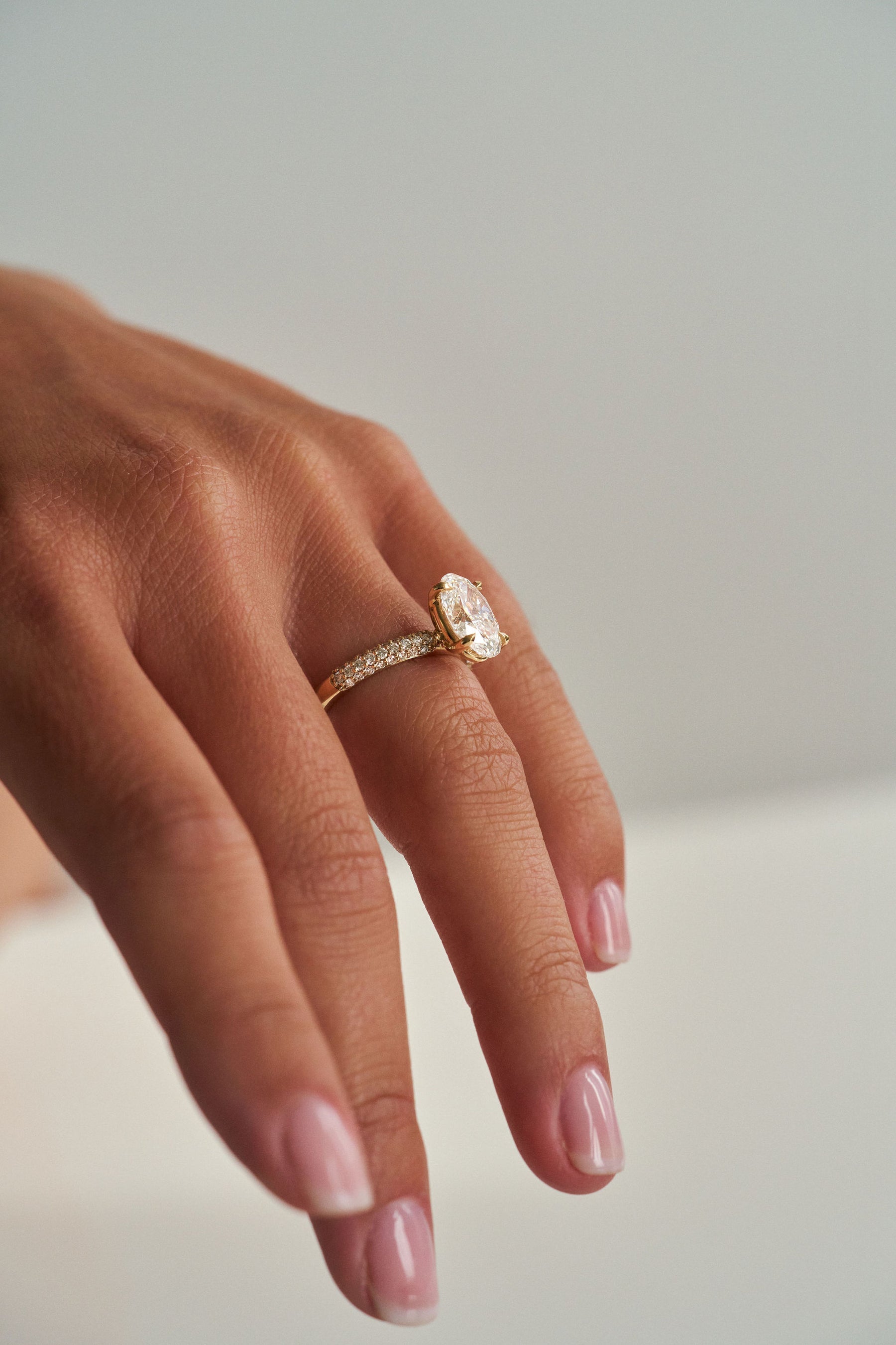2.50CT Oval Lab Grown Diamond Micro Pave Engagement Ring