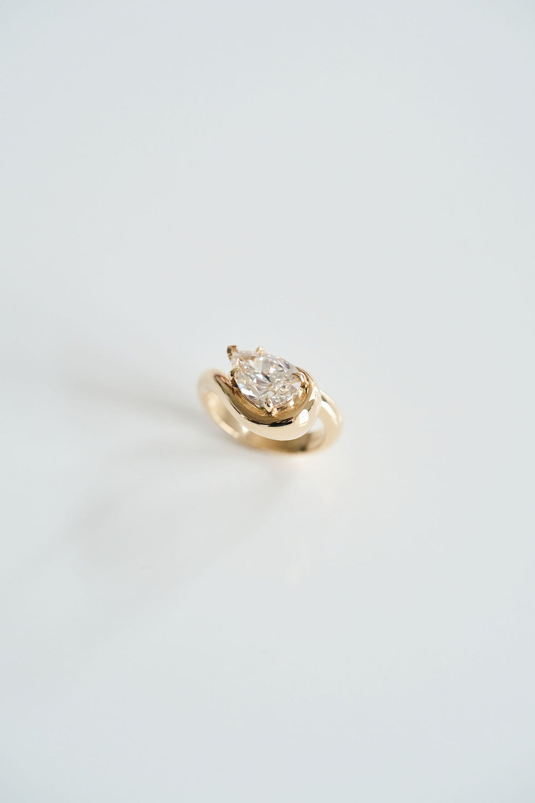 3.0CT East West Pear Lab Grown Diamond Unique Engagement Ring