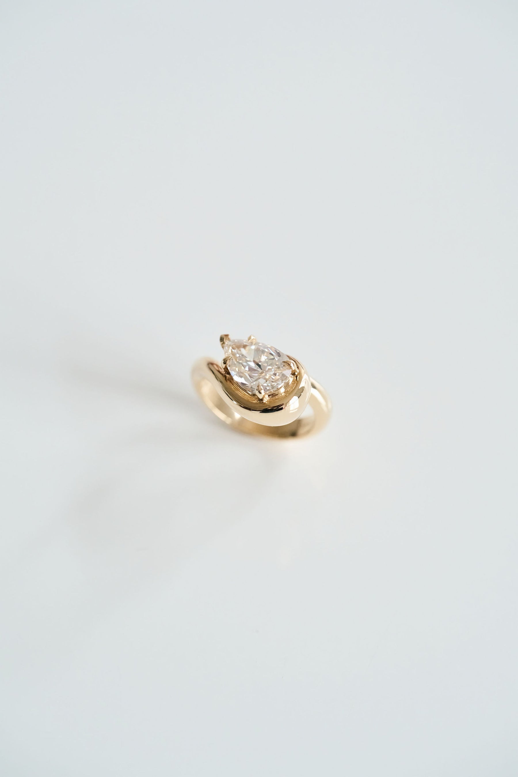 3.0CT East West Pear Lab Grown Diamond Unique Engagement Ring