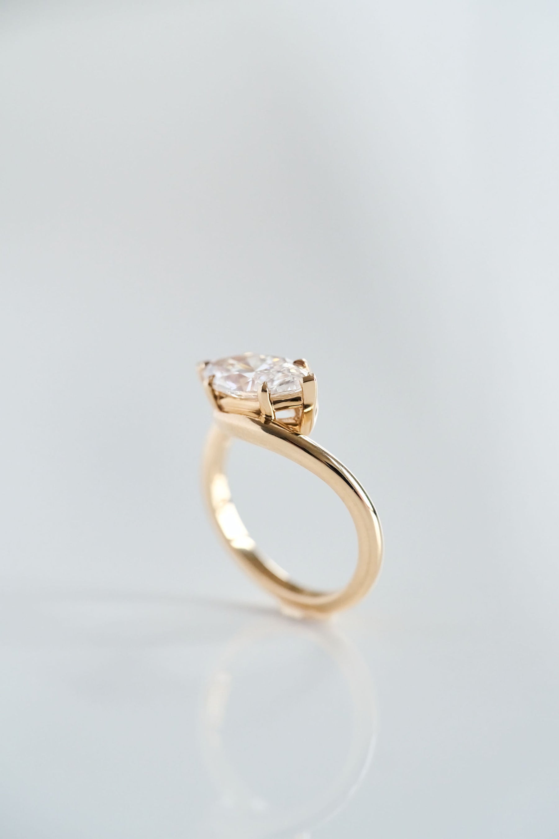 2.0CT East West Marquise Lab Grown Diamond Bypass Engagement Ring