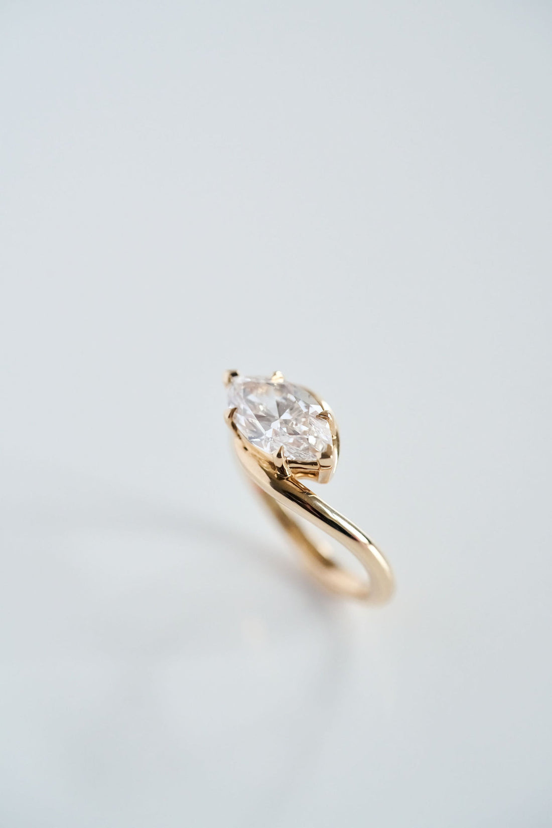 2.0CT East West Marquise Lab Grown Diamond Bypass Engagement Ring