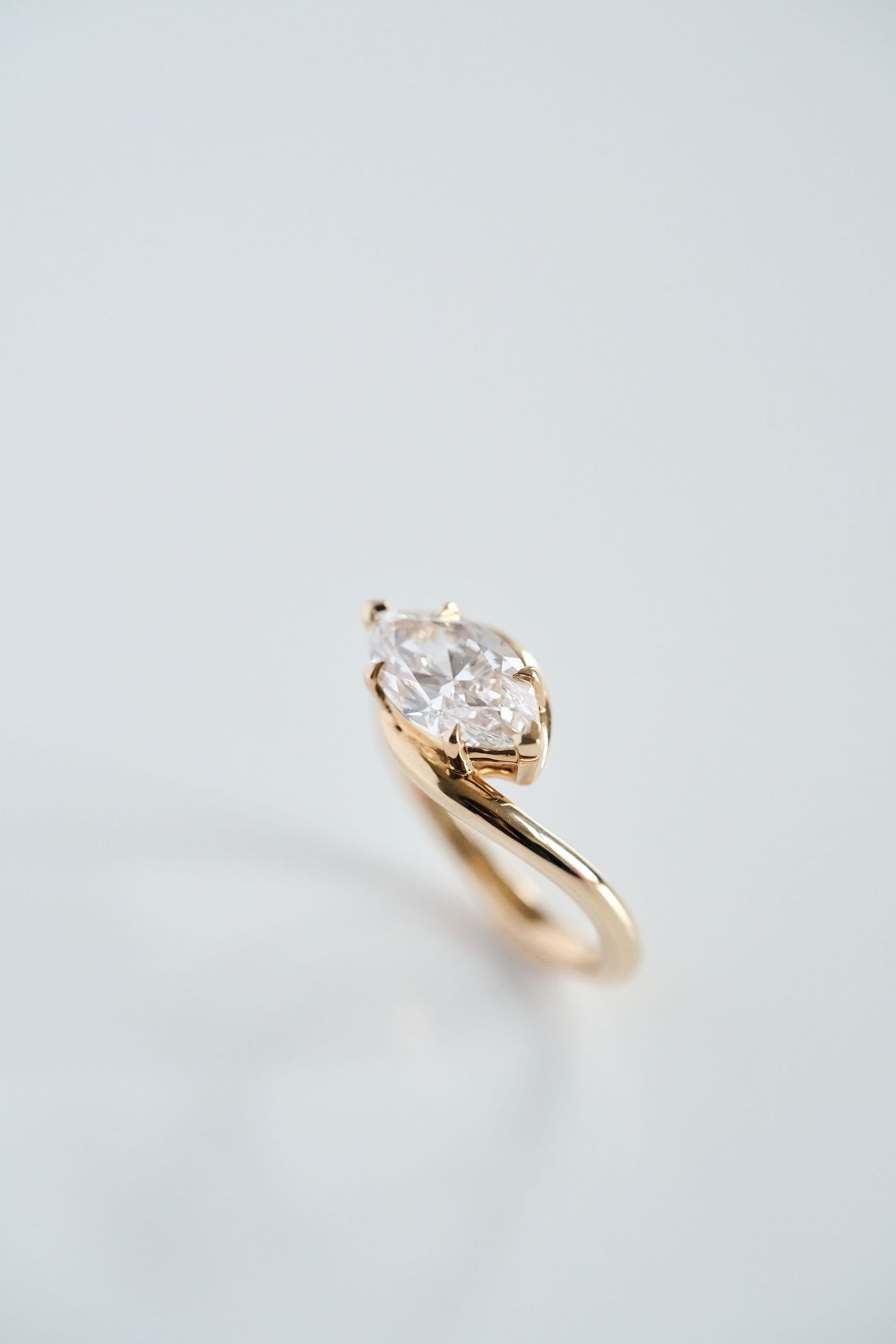 2.0CT East West Marquise Lab Grown Diamond Bypass Engagement Ring