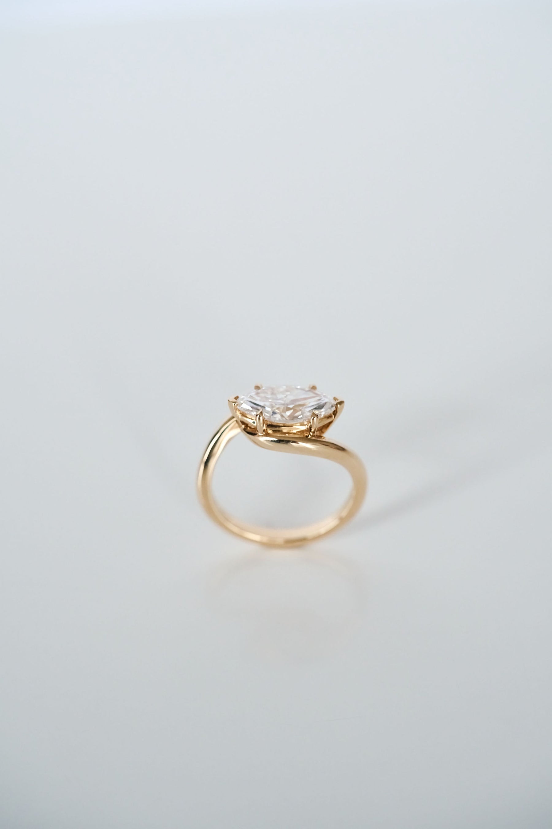 2.0CT East West Marquise Lab Grown Diamond Bypass Engagement Ring