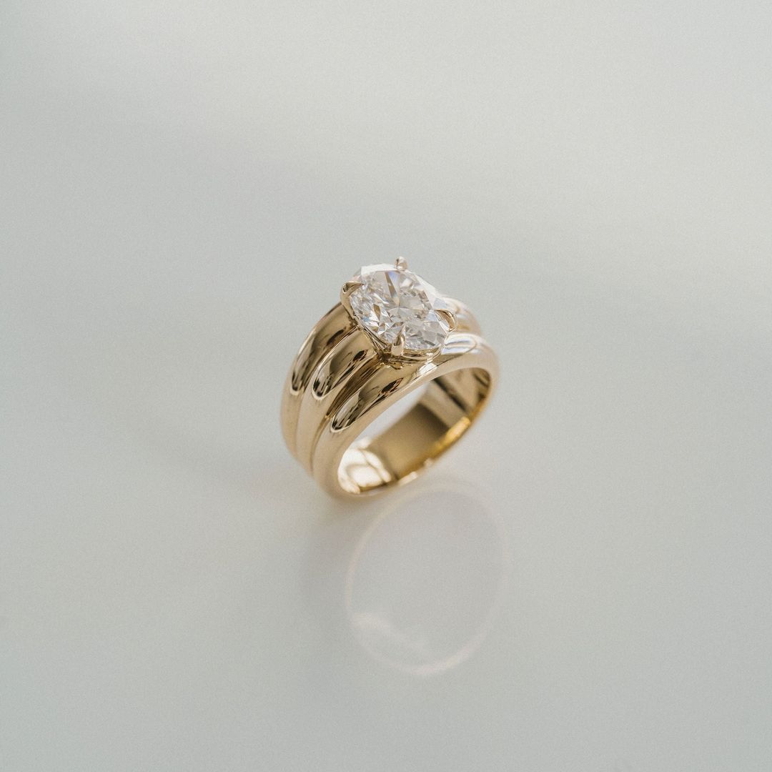 3.0CT Oval Cut Lab Grown Diamond Aria Ring