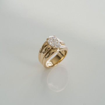 3.0CT Oval Cut Lab Grown Diamond Aria Ring