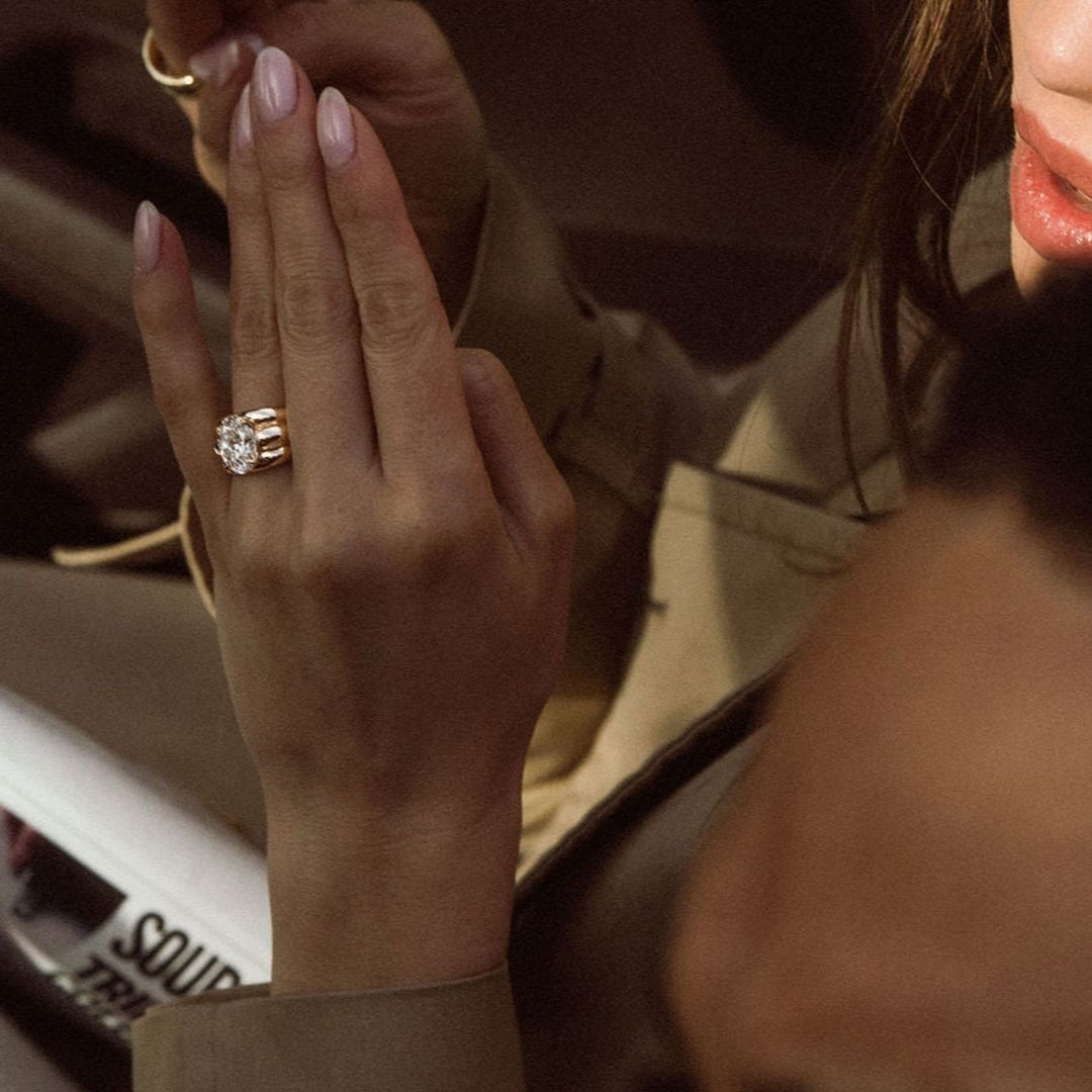 3.0CT Oval Cut Lab Grown Diamond Aria Ring