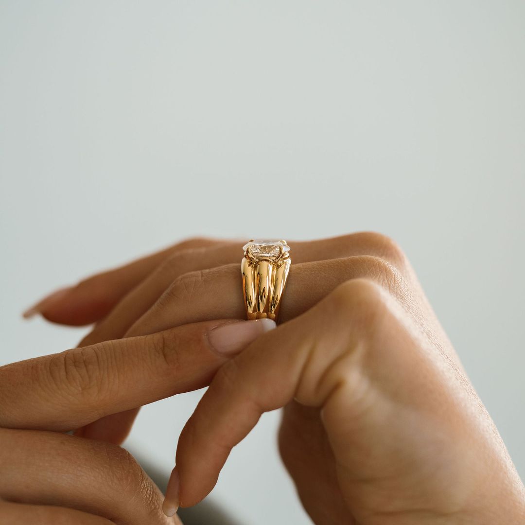 3.0CT Oval Cut Lab Grown Diamond Aria Ring