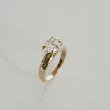 2.0CT East West Oval Lab Grown Diamond Solitaire Engagement Ring