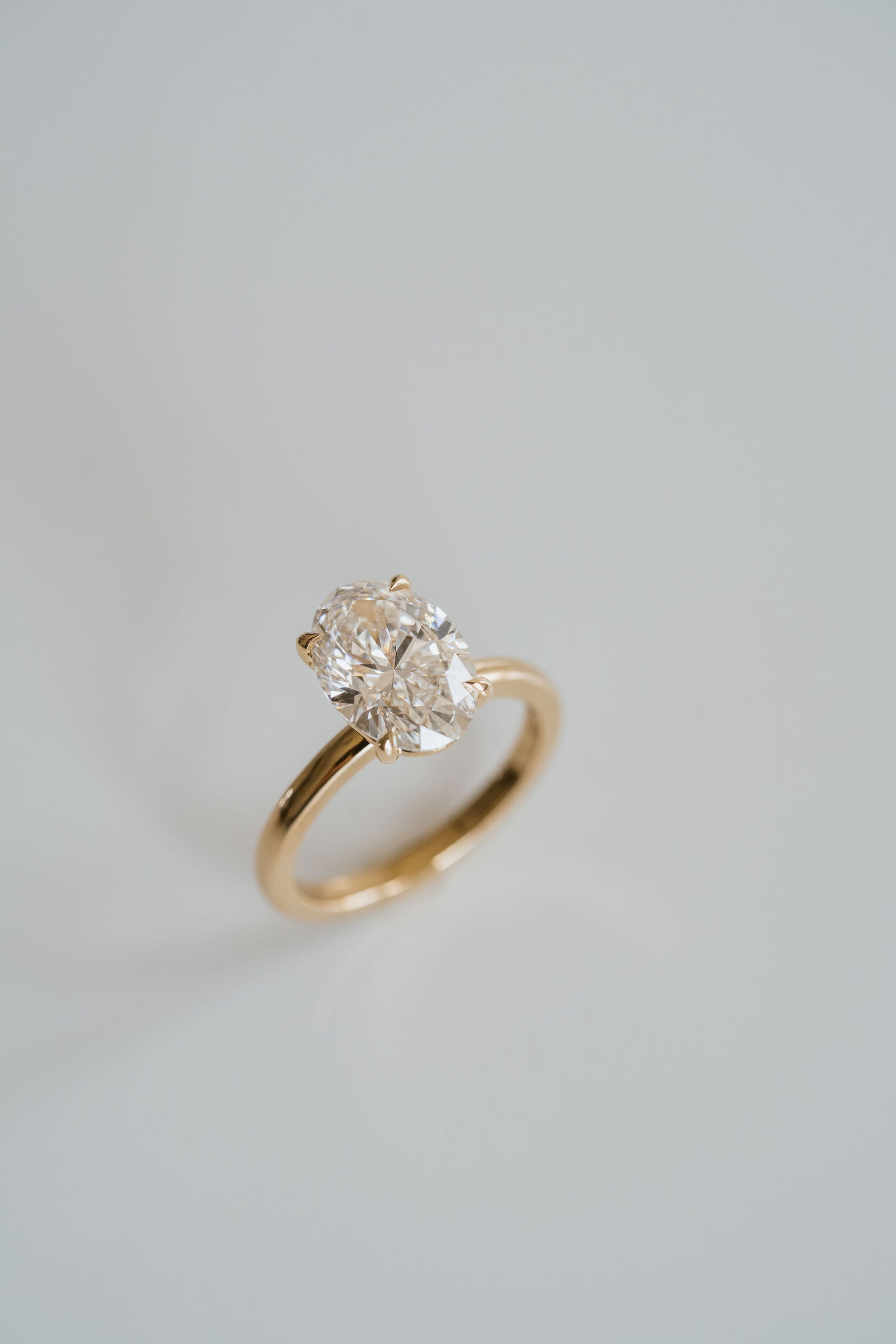 1.0CT Oval Lab Grown Diamond Cavalier Solitaire Engagement Ring