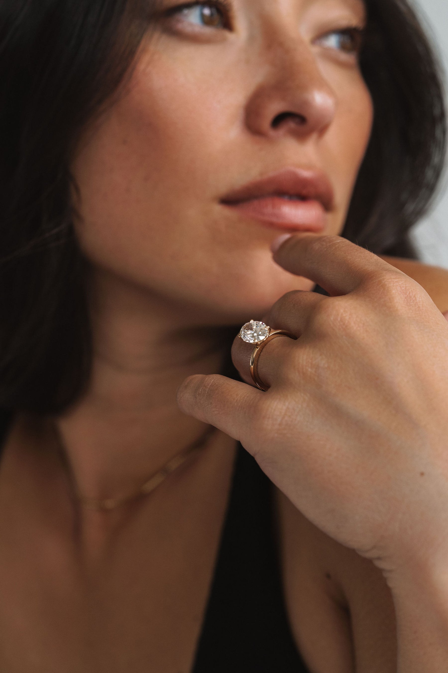 1.0CT Oval Lab Grown Diamond Cavalier Solitaire Engagement Ring