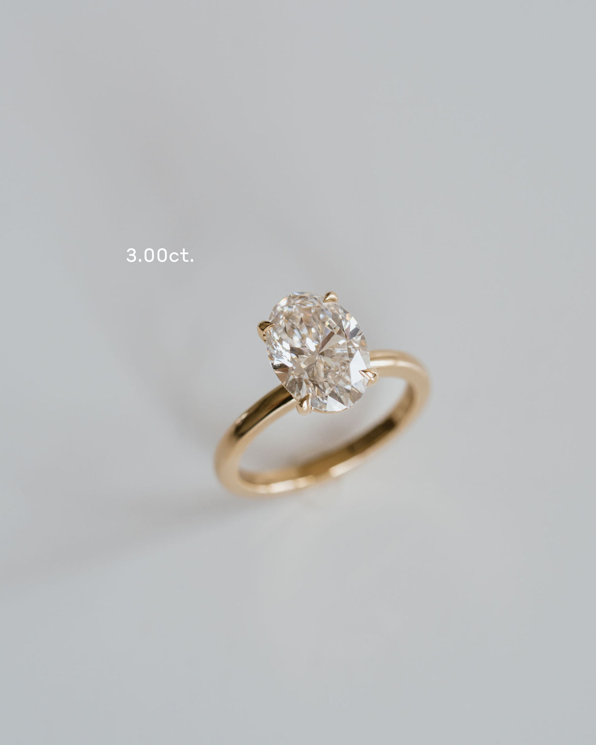 1.0CT Oval Lab Grown Diamond Cavalier Solitaire Engagement Ring