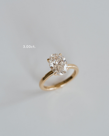 1.0CT Oval Lab Grown Diamond Cavalier Solitaire Engagement Ring