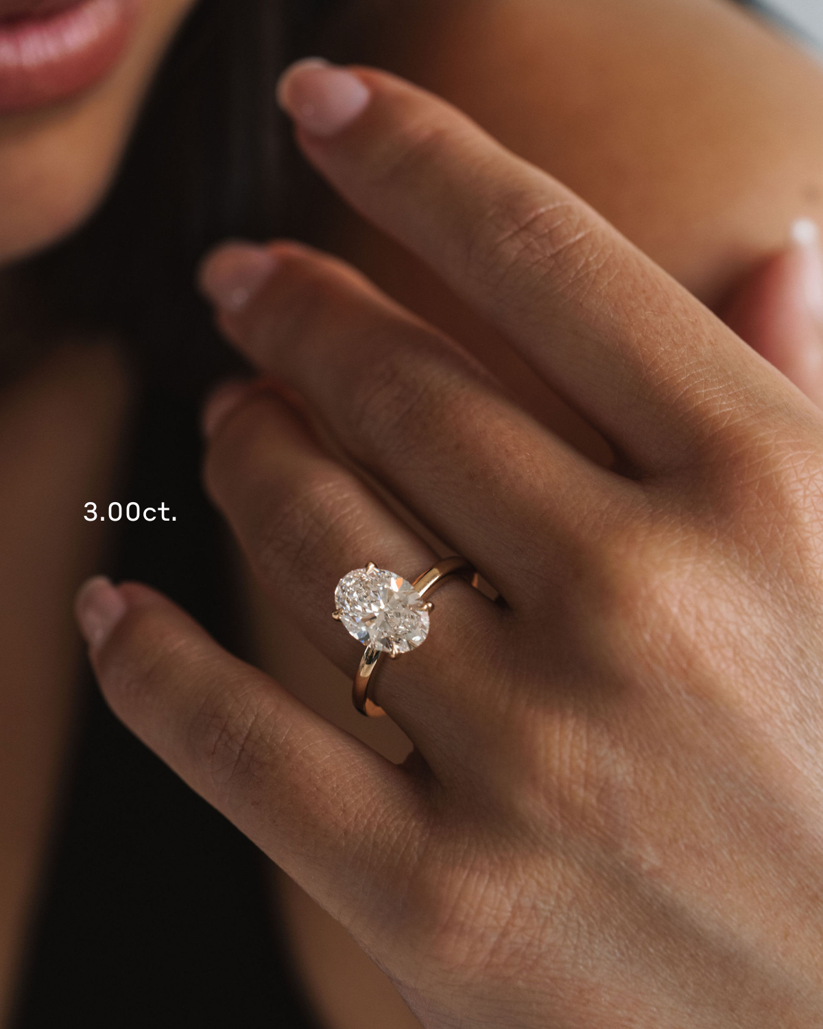 1.0CT Oval Lab Grown Diamond Cavalier Solitaire Engagement Ring