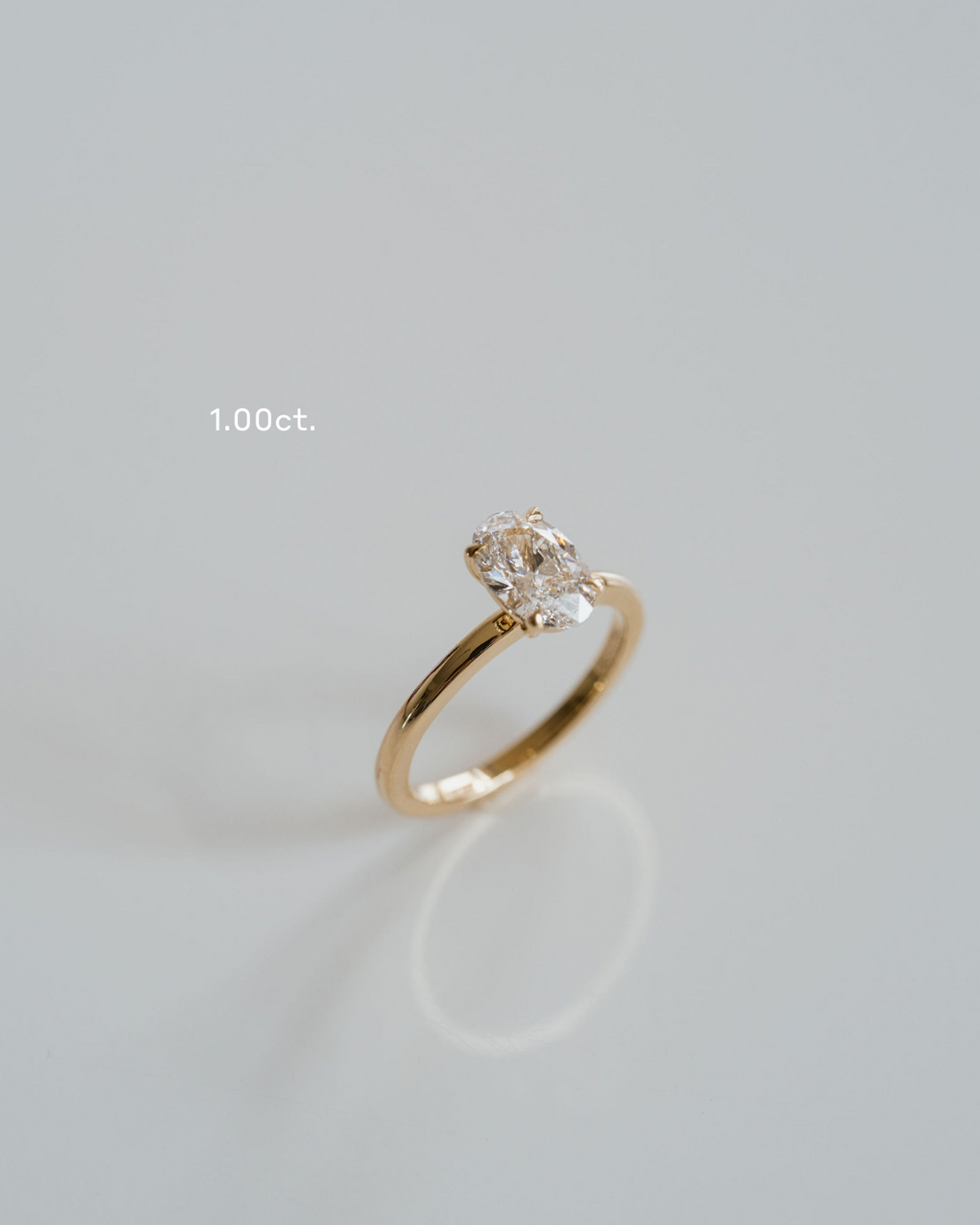 1.0CT Oval Lab Grown Diamond Cavalier Solitaire Engagement Ring