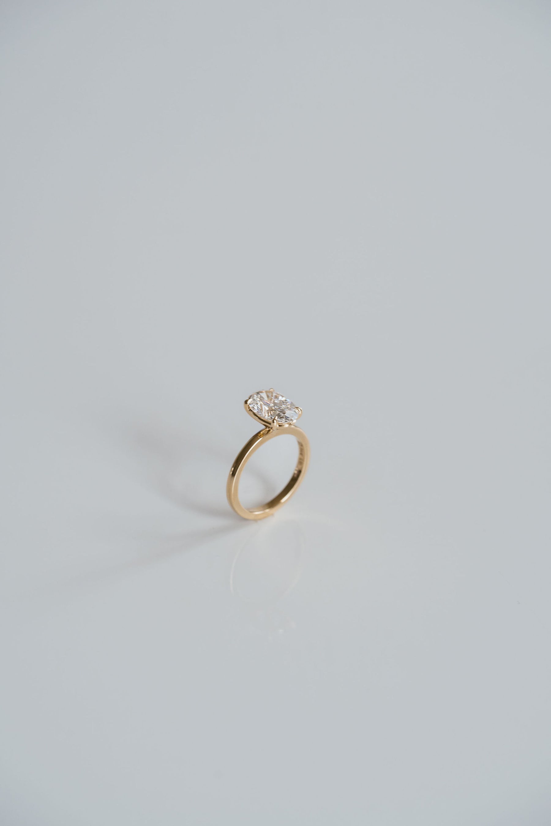 1.0CT Oval Lab Grown Diamond Cavalier Solitaire Engagement Ring