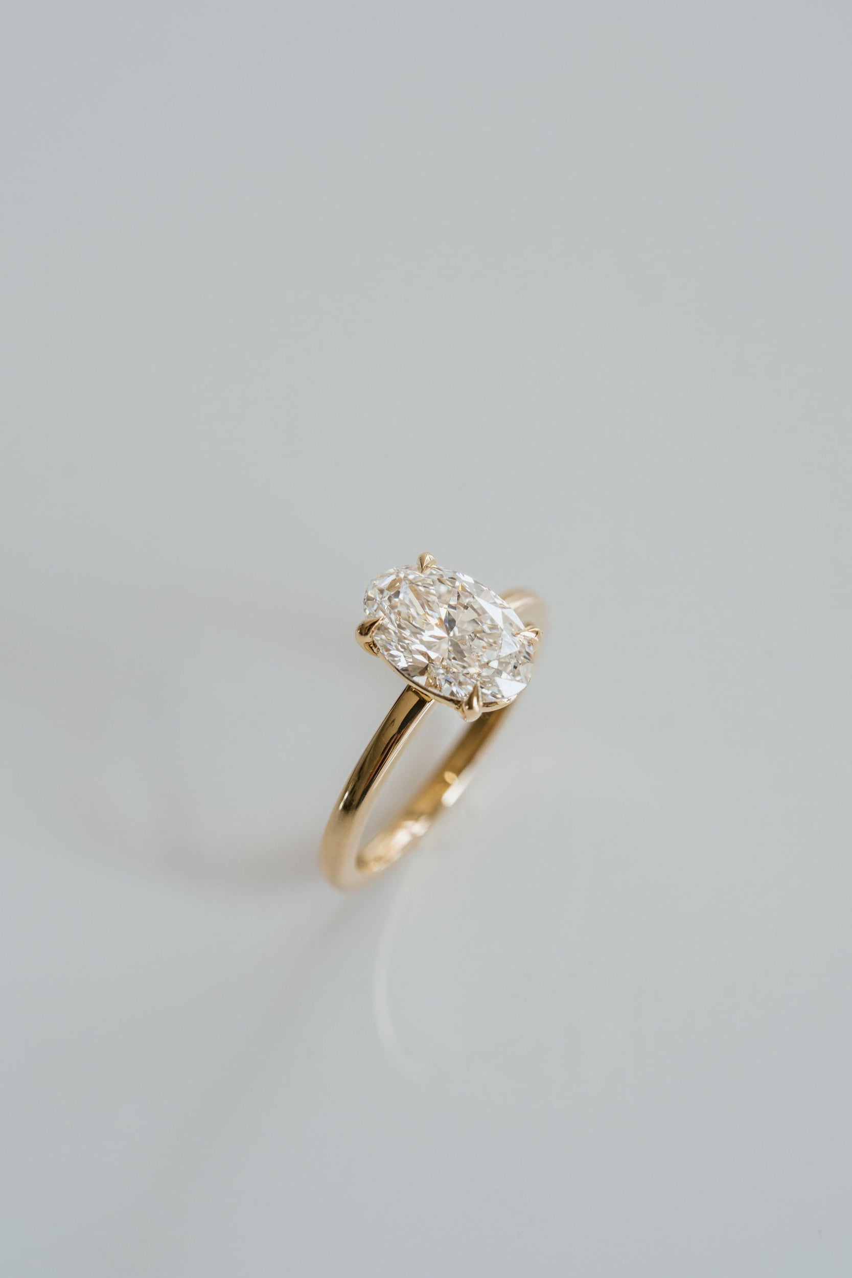 1.0CT Oval Lab Grown Diamond Solitaire Engagement Ring