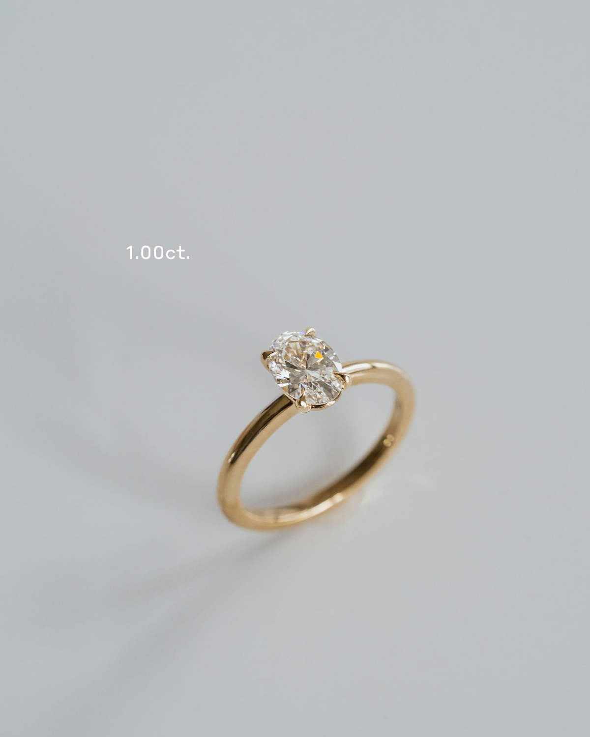 1.0CT Oval Lab Grown Diamond Solitaire Engagement Ring
