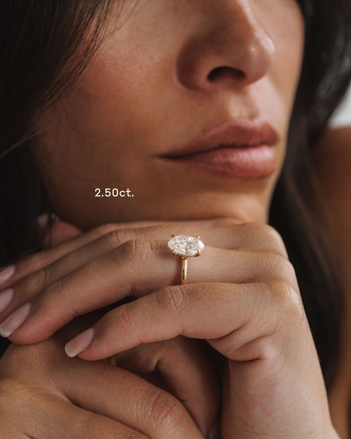 1.0CT Oval Lab Grown Diamond Solitaire Engagement Ring
