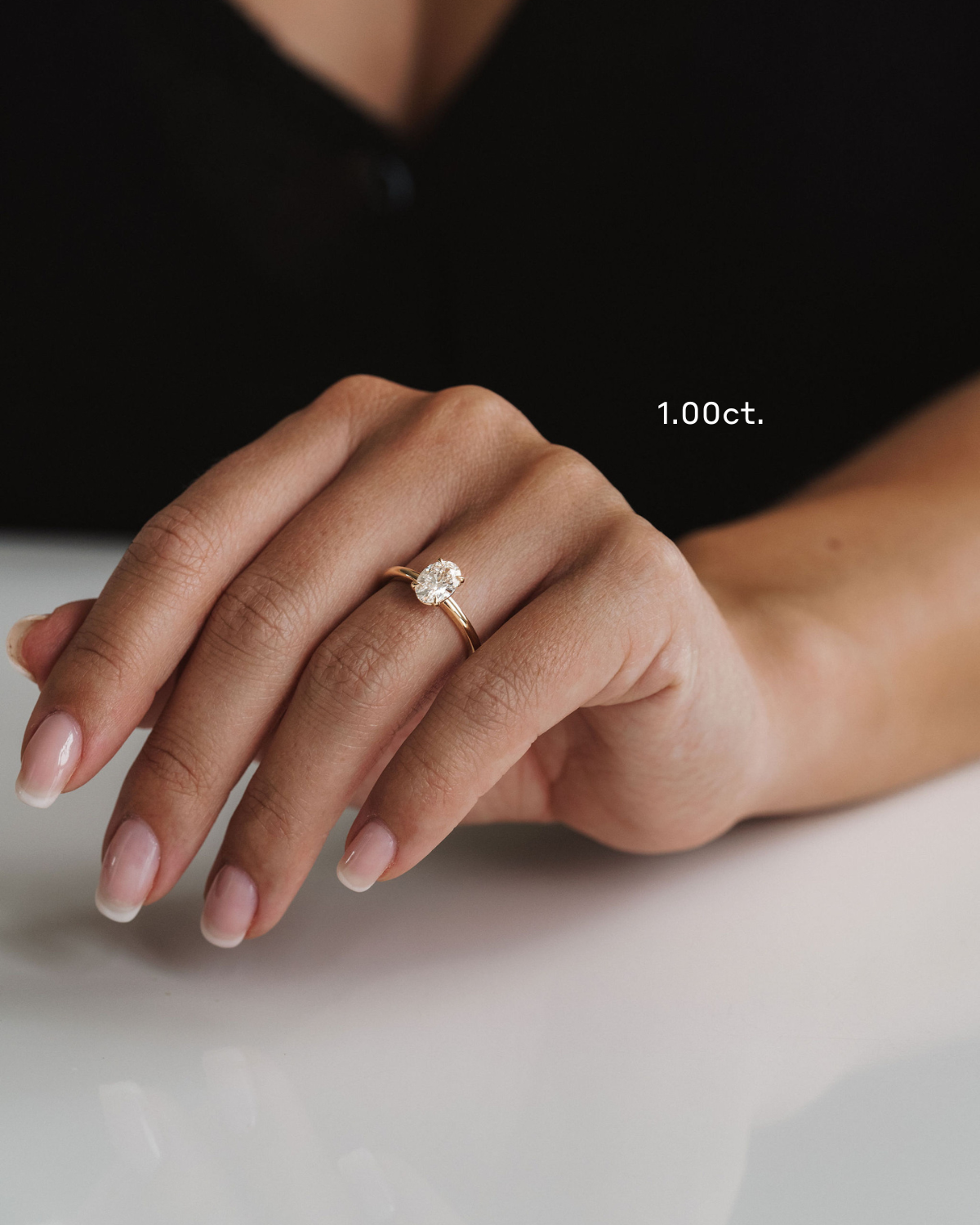 1.0CT Oval Lab Grown Diamond Solitaire Engagement Ring