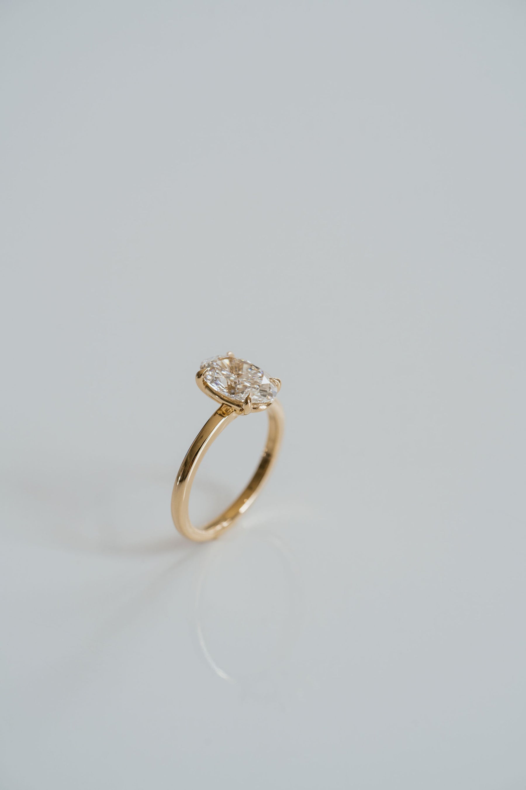 1.0CT Oval Lab Grown Diamond Solitaire Engagement Ring