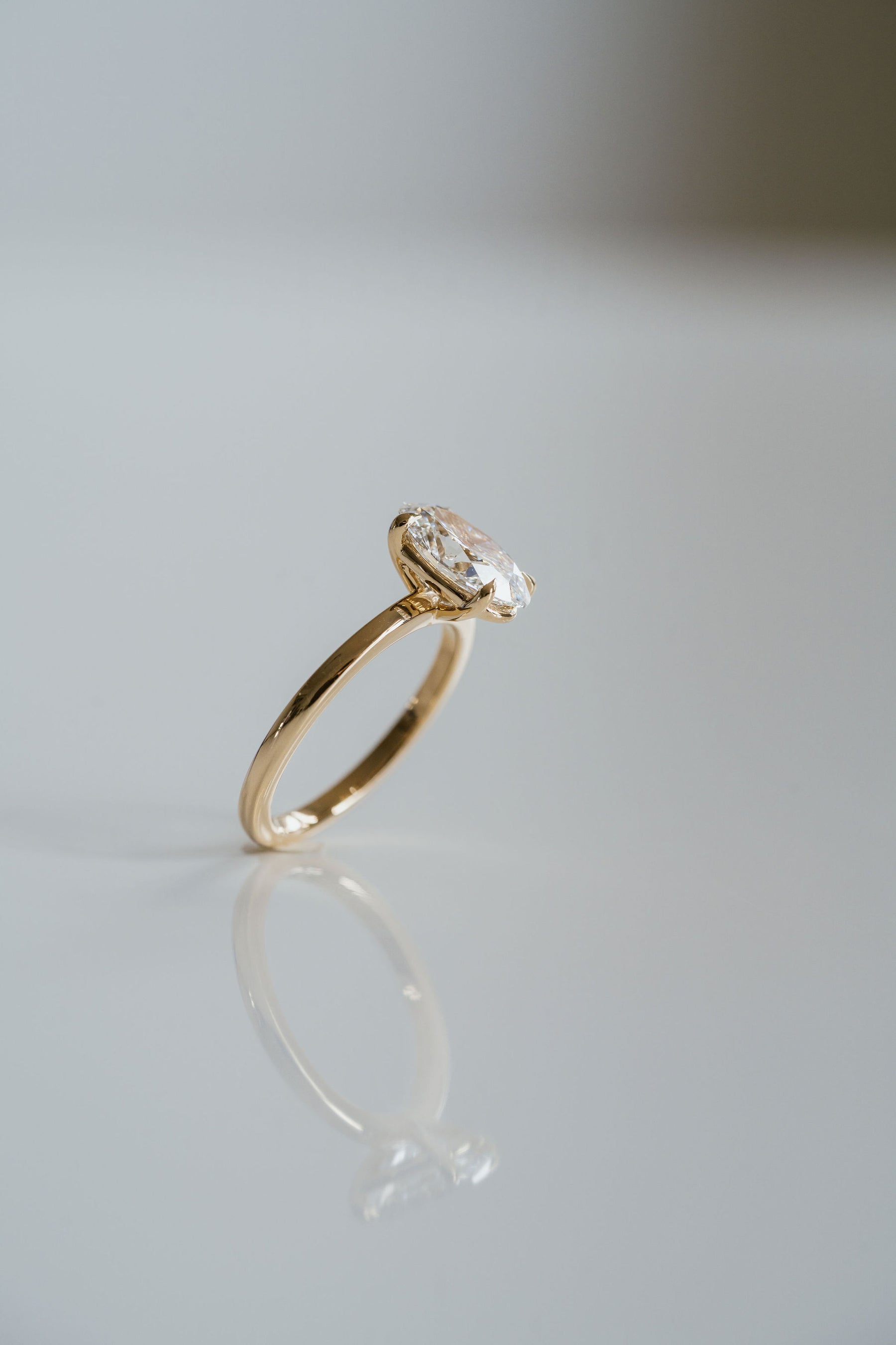 1.0CT Oval Lab Grown Diamond Solitaire Engagement Ring