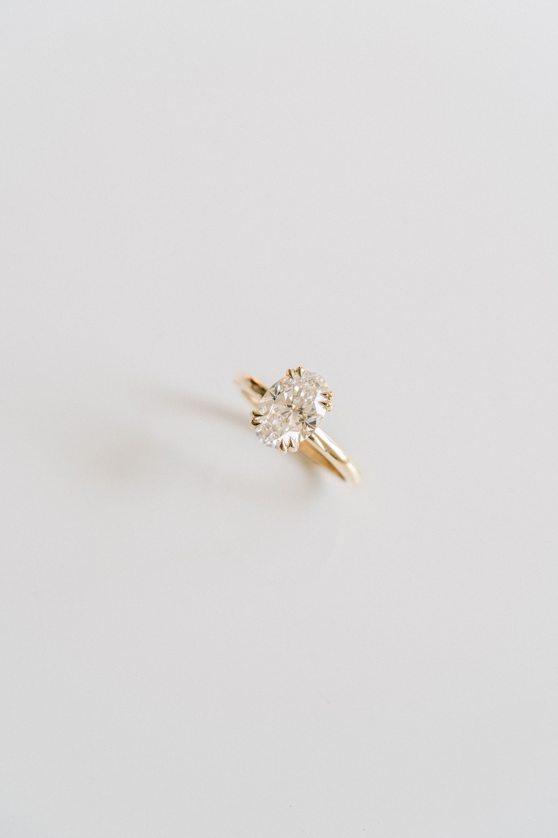 2.0CT Oval Lab Grown Diamond Hidden Halo Solitaire Engagement Ring