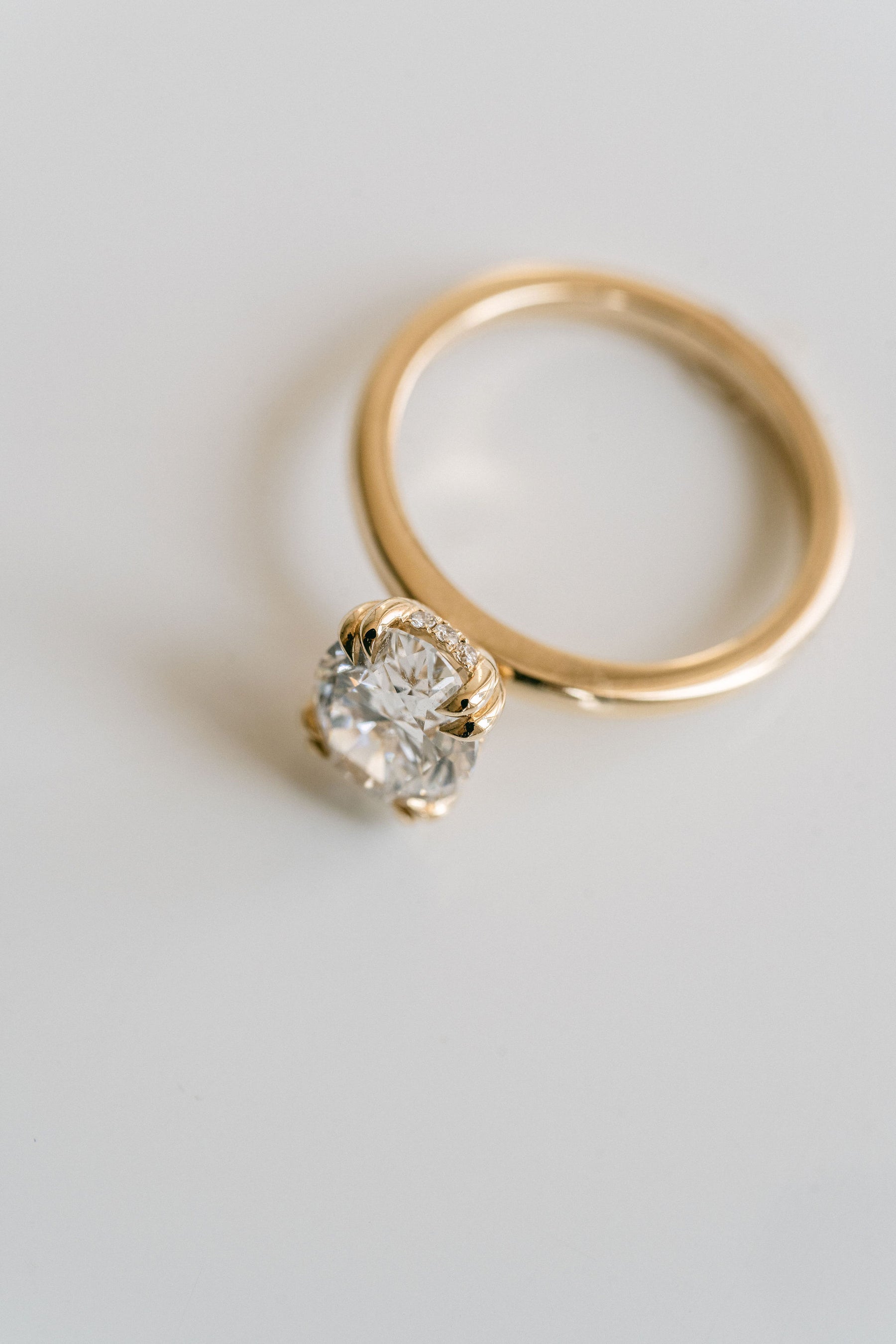 2.0CT Oval Lab Grown Diamond Hidden Halo Solitaire Engagement Ring