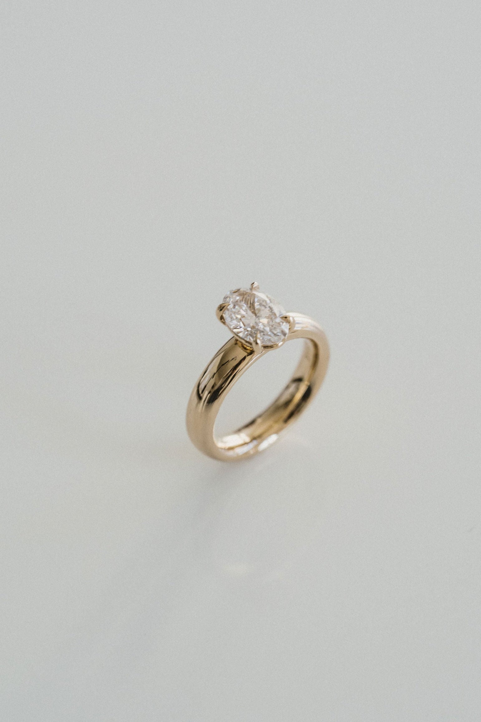 2.0CT Oval Lab Grown Diamond Solitaire Engagement Ring
