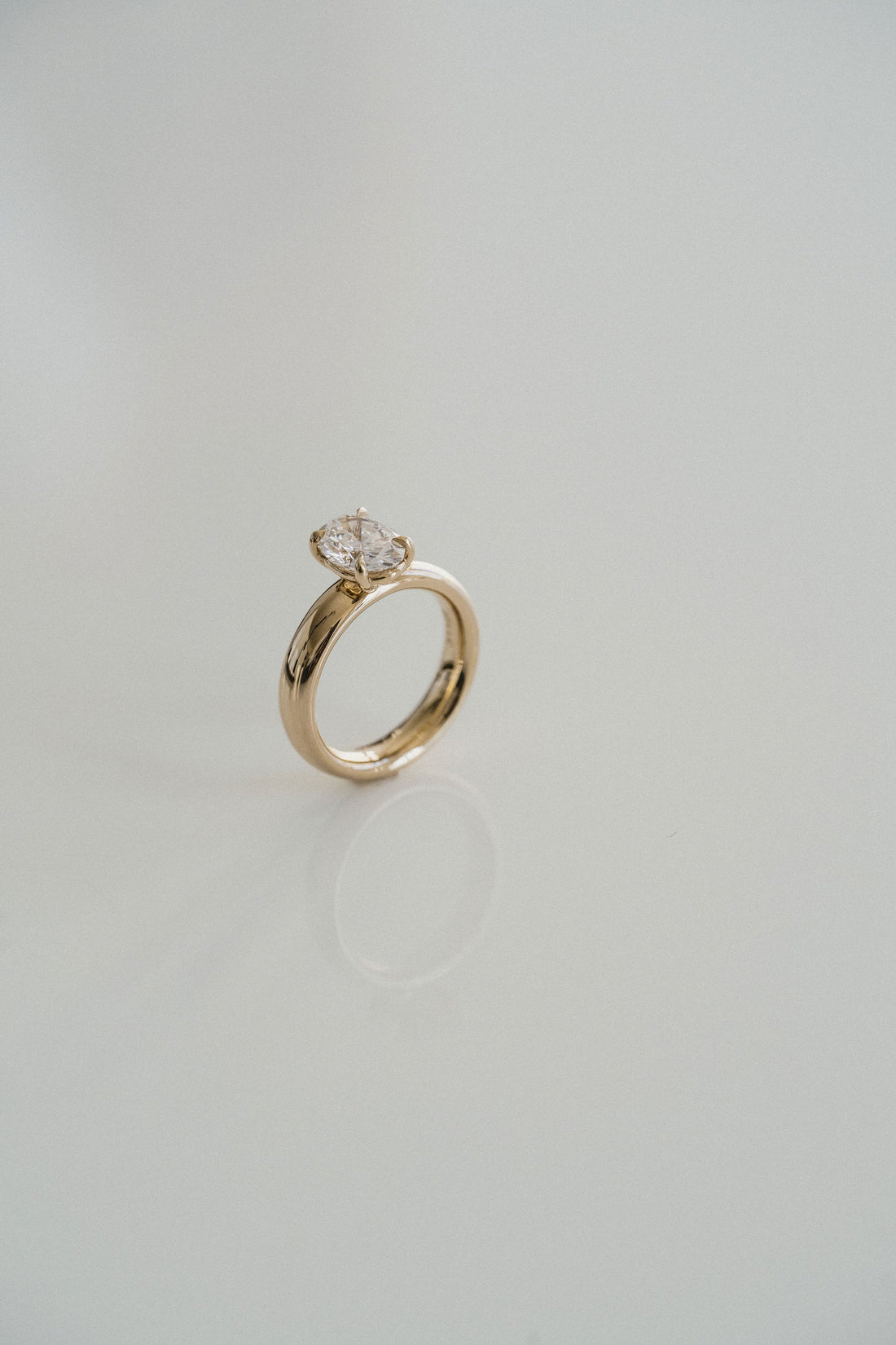 2.0CT Oval Lab Grown Diamond Solitaire Engagement Ring
