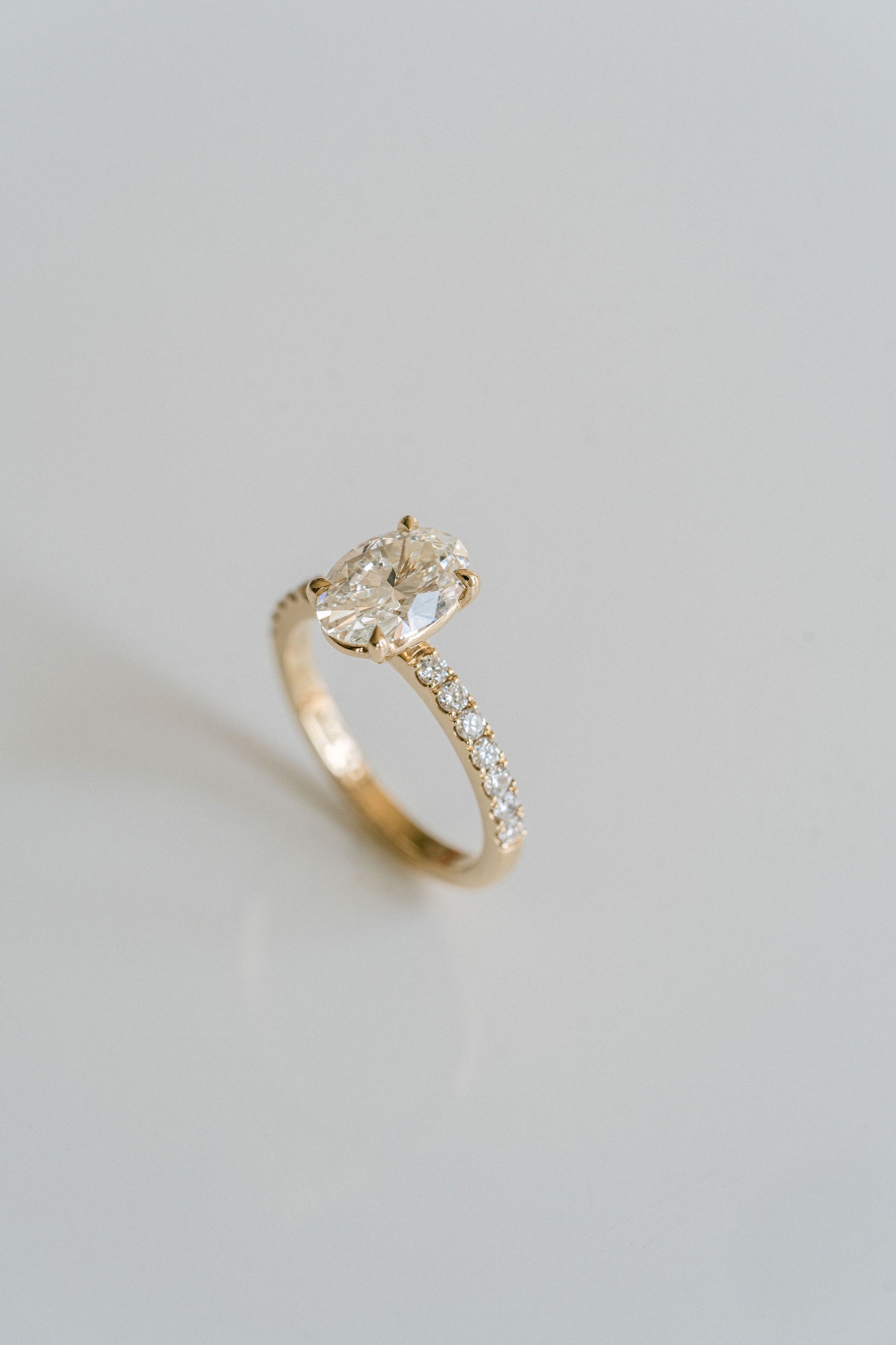 1.50CT Oval Lab Grown Diamond Pave Engagement Ring