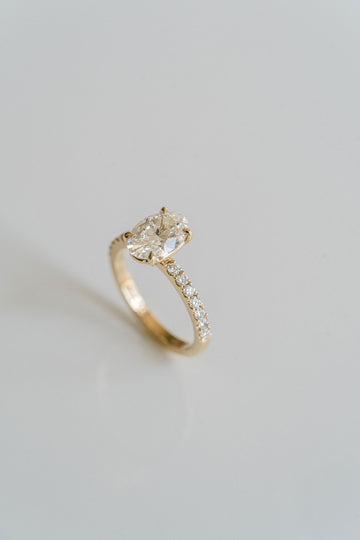 1.50CT Oval Lab Grown Diamond Pave Engagement Ring