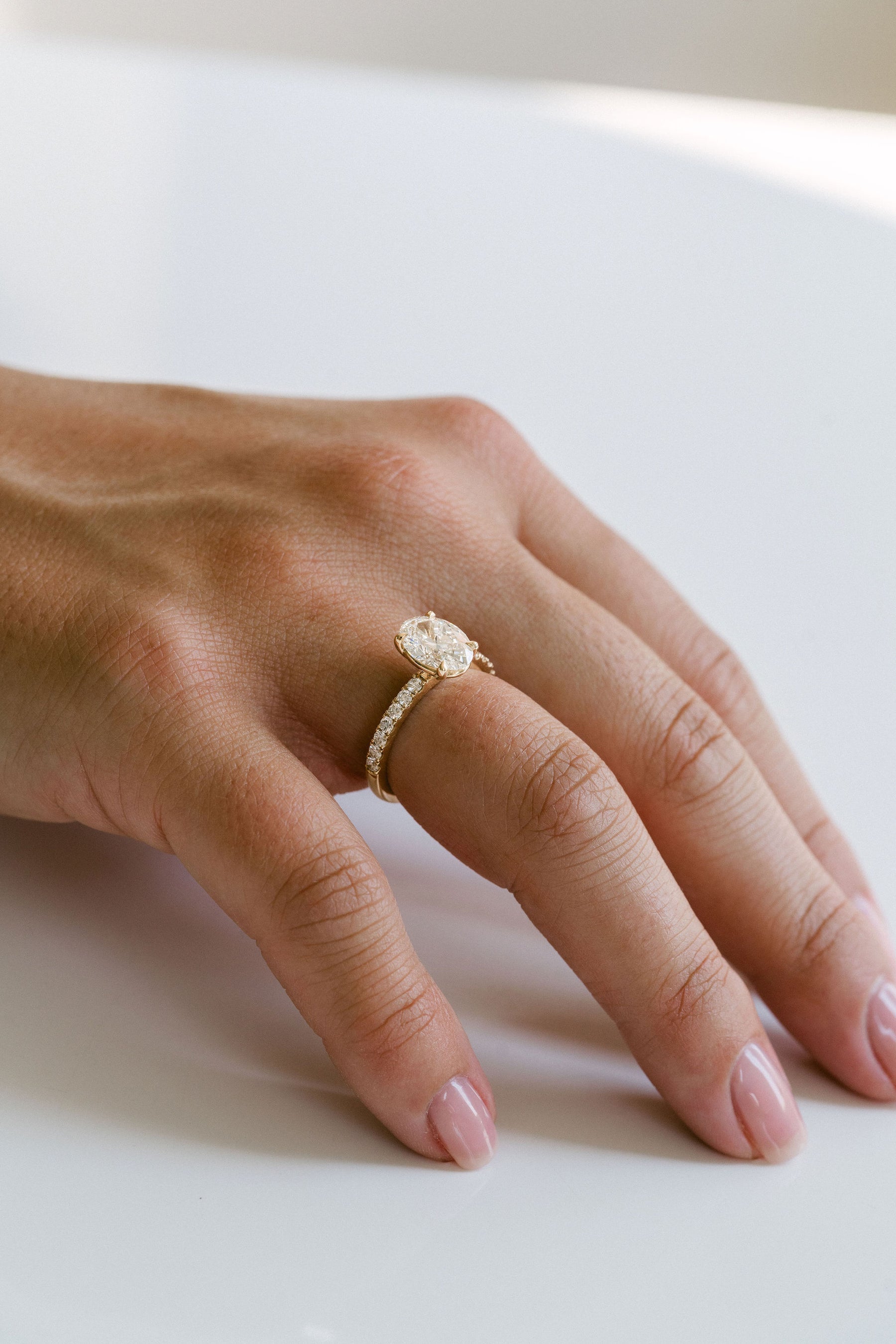 1.50CT Oval Lab Grown Diamond Pave Engagement Ring