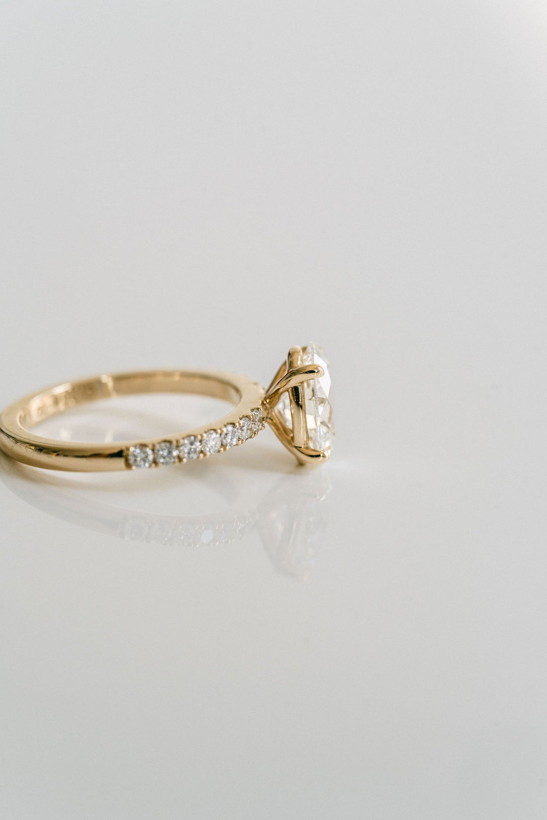 1.50CT Oval Lab Grown Diamond Pave Engagement Ring
