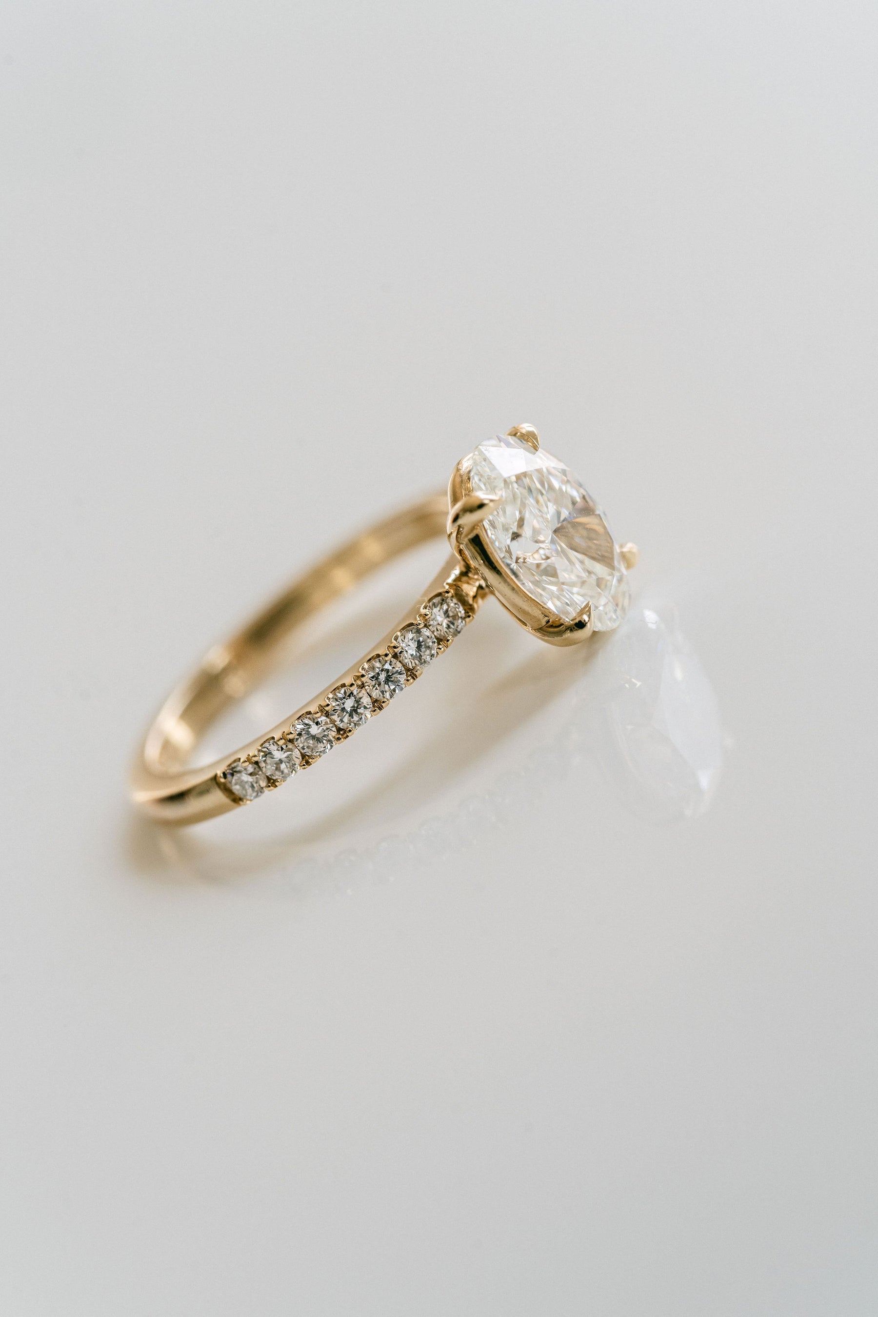 1.50CT Oval Lab Grown Diamond Pave Engagement Ring