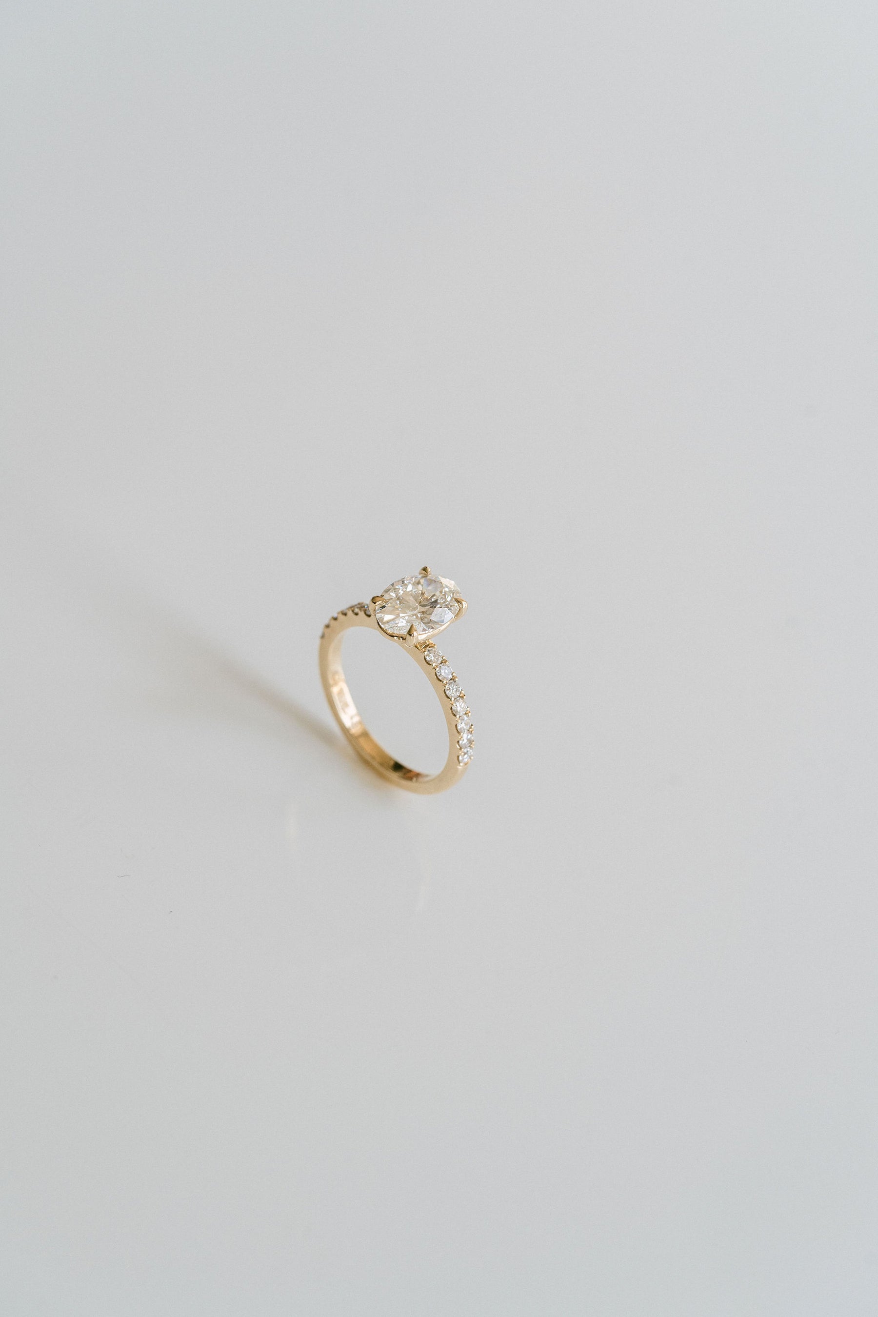 1.50CT Oval Lab Grown Diamond Pave Engagement Ring