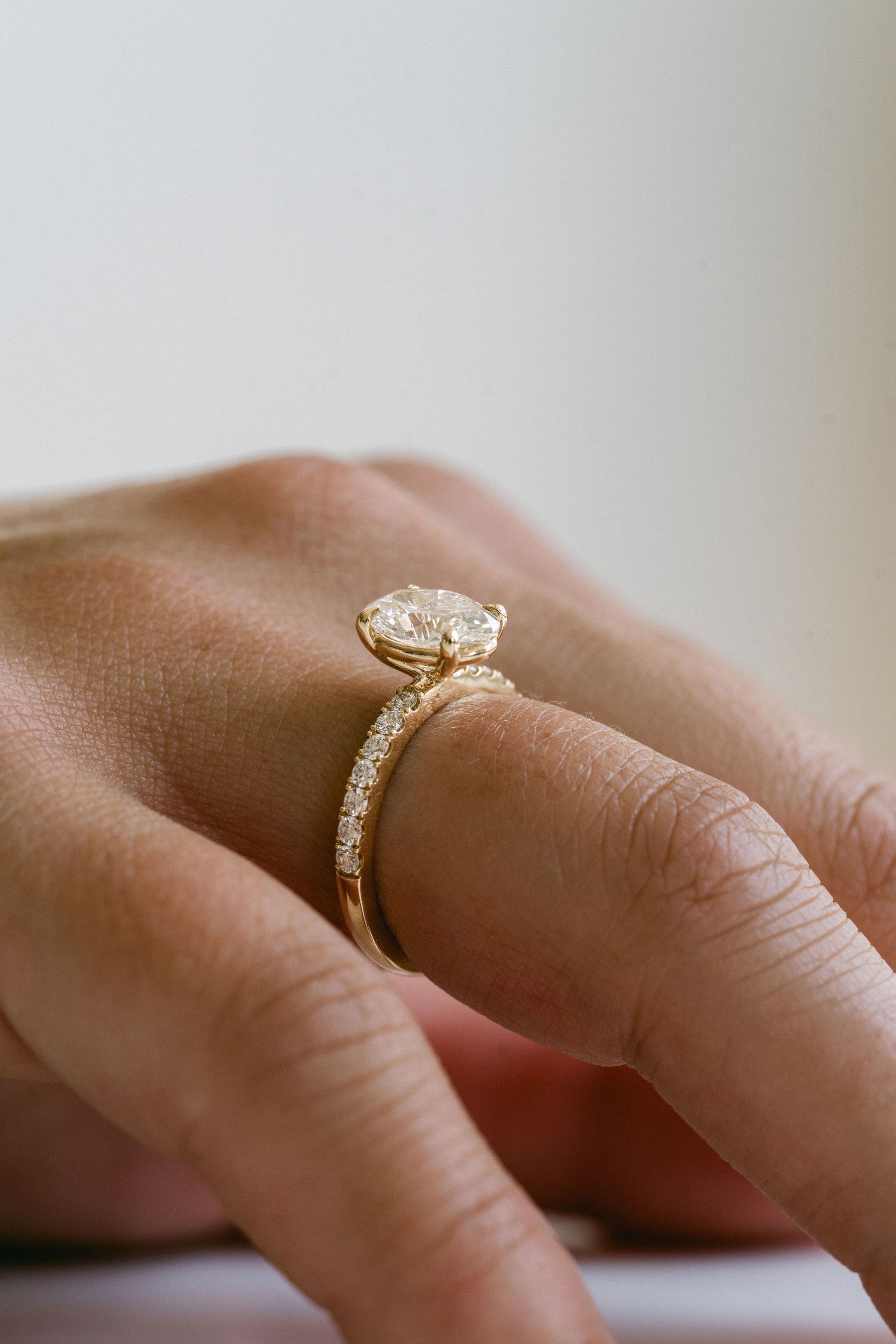 1.50CT Oval Lab Grown Diamond Pave Engagement Ring