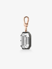 12.0CT Bezel Emerald Cut Lab Grown Diamond Georgian Style Cut-Down Setting Pendant