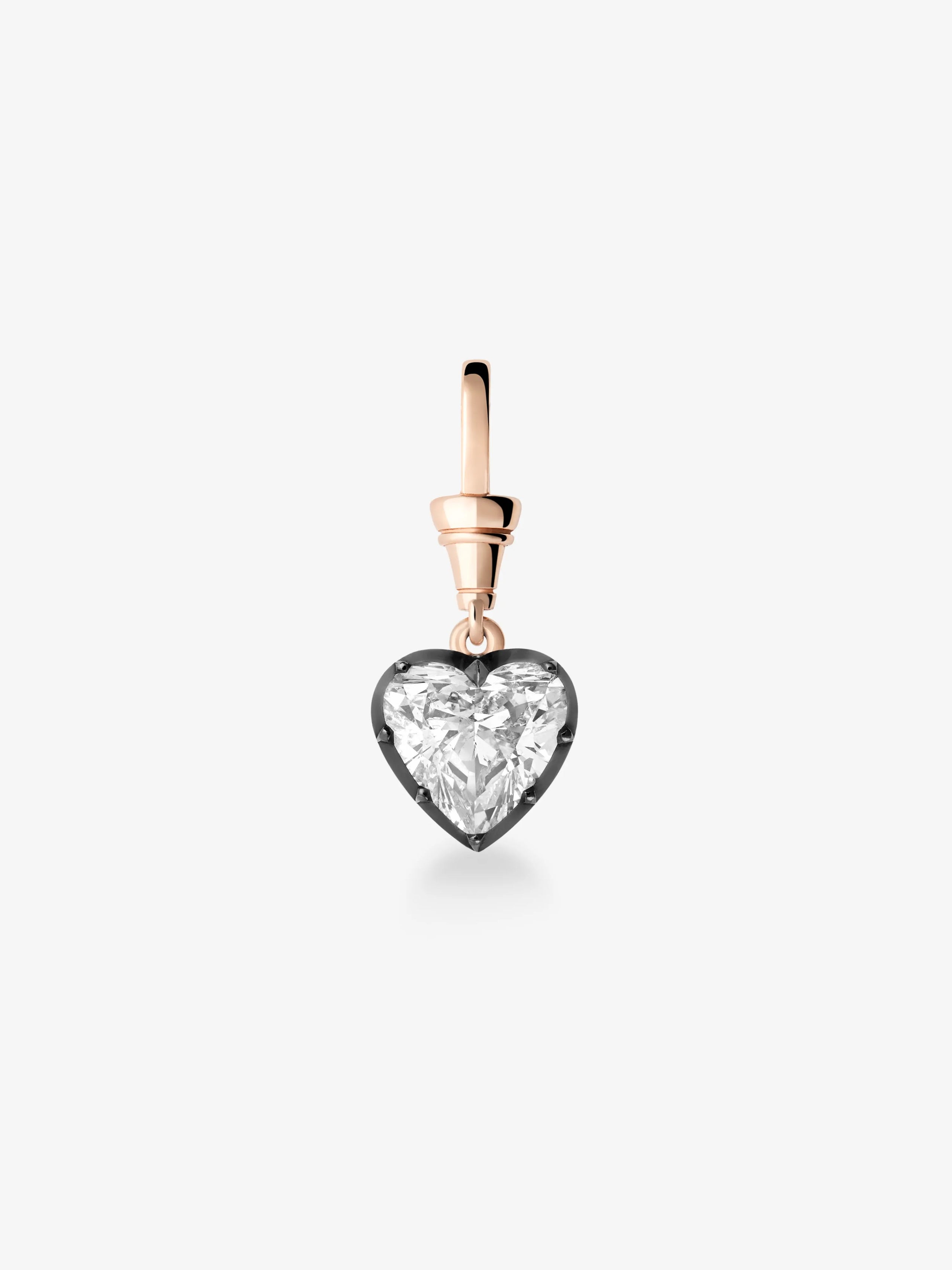 3.0CT Bezel Set Heart Lab Grown Diamond Georgian Style Cut-Down Setting Pendant
