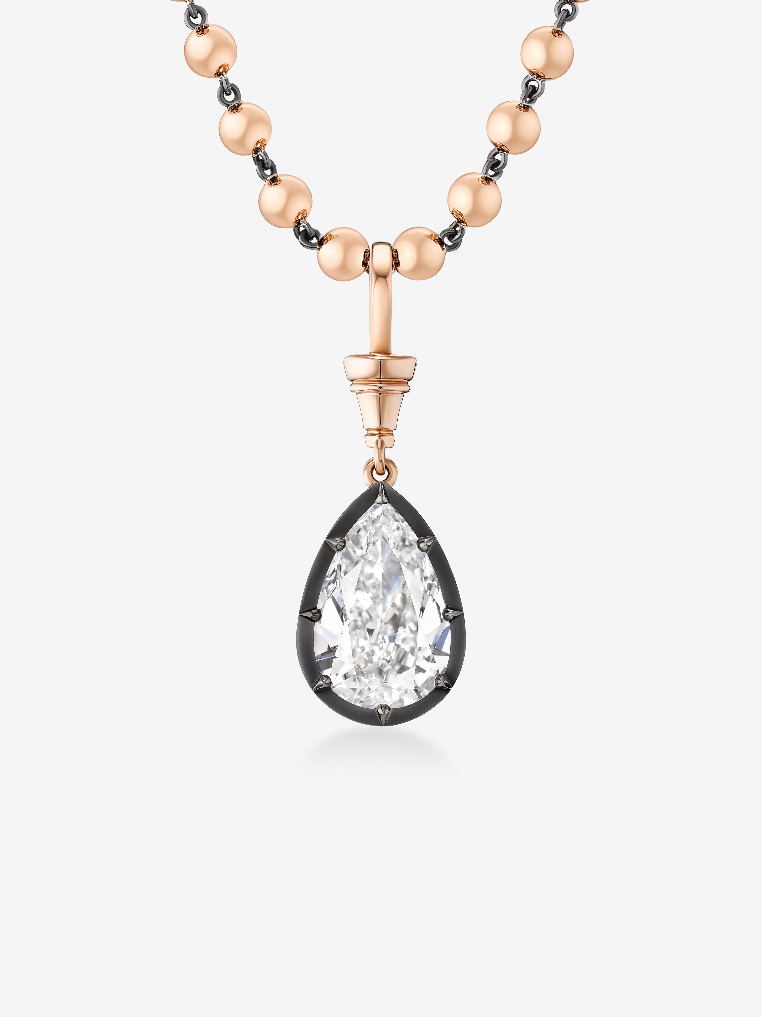 6.0CT Bezel Set Pear Lab Grown Diamond Georgian Style Cut-Down Setting Pendant