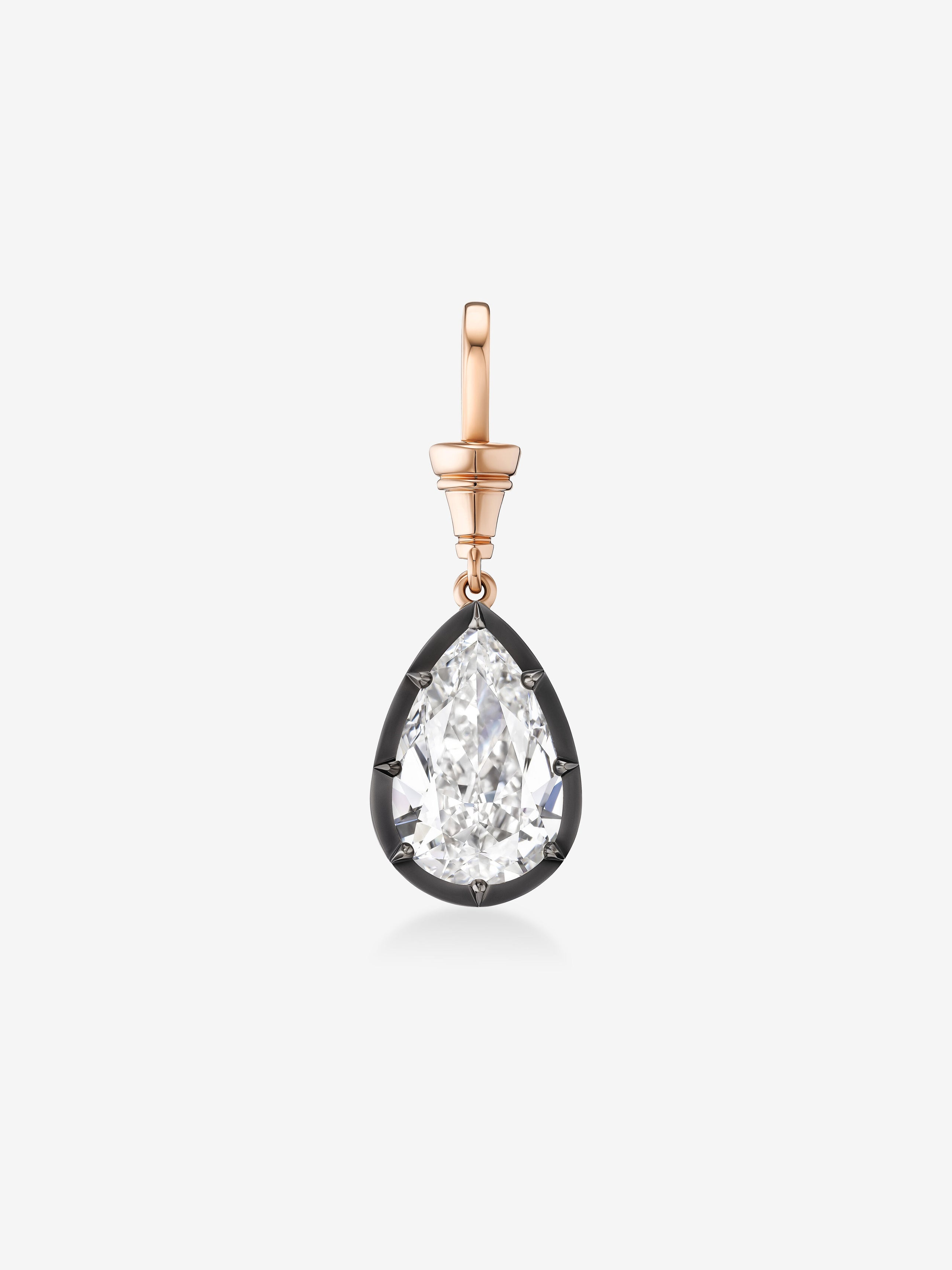 6.0CT Bezel Set Pear Lab Grown Diamond Georgian Style Cut-Down Setting Pendant