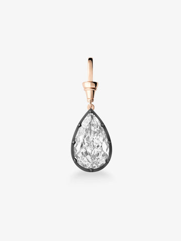 10.0CT Bezel Set Pear Lab Grown Diamond Georgian Style Cut-Down Setting Pendant