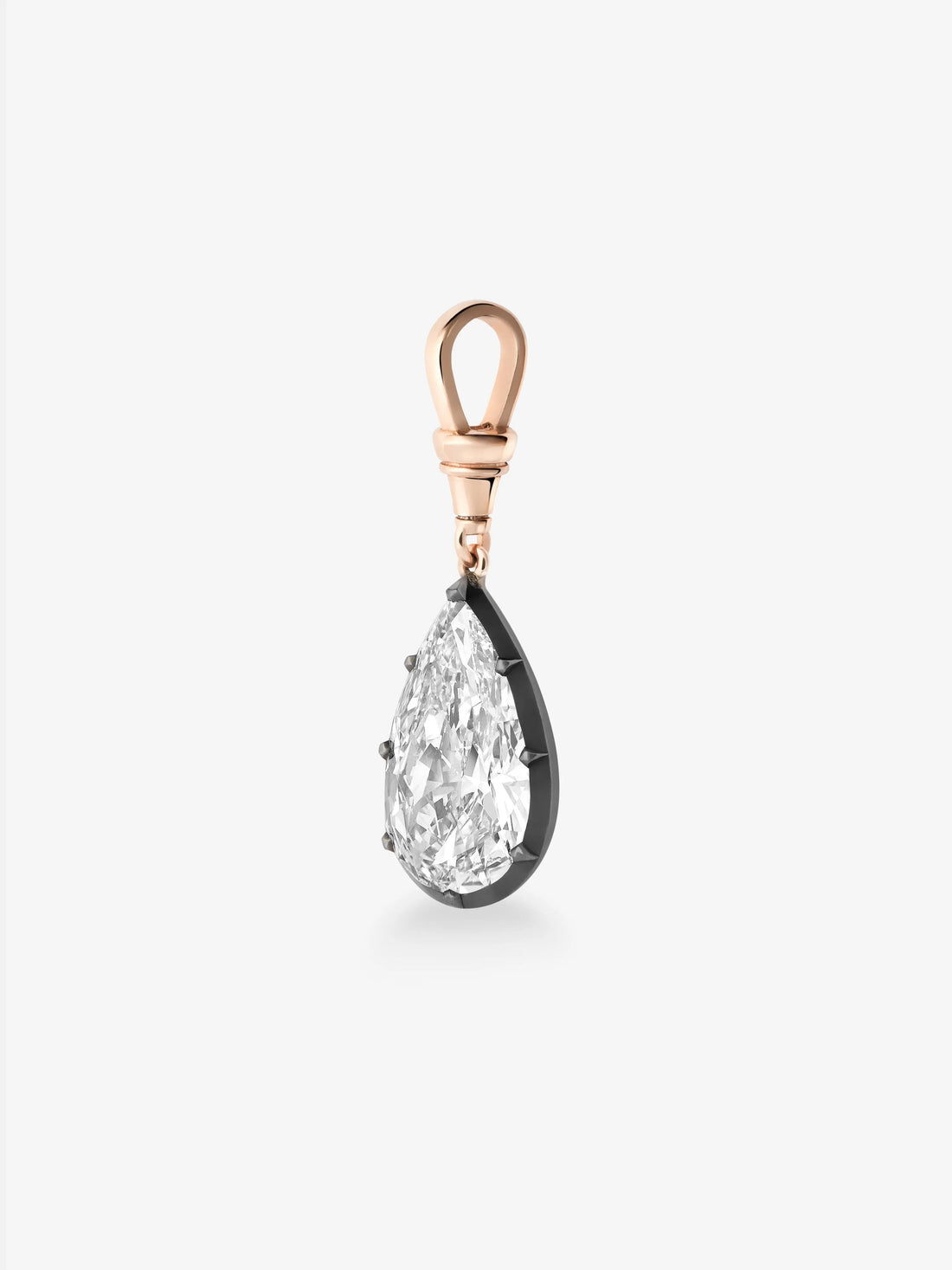 10.0CT Bezel Set Pear Lab Grown Diamond Georgian Style Cut-Down Setting Pendant