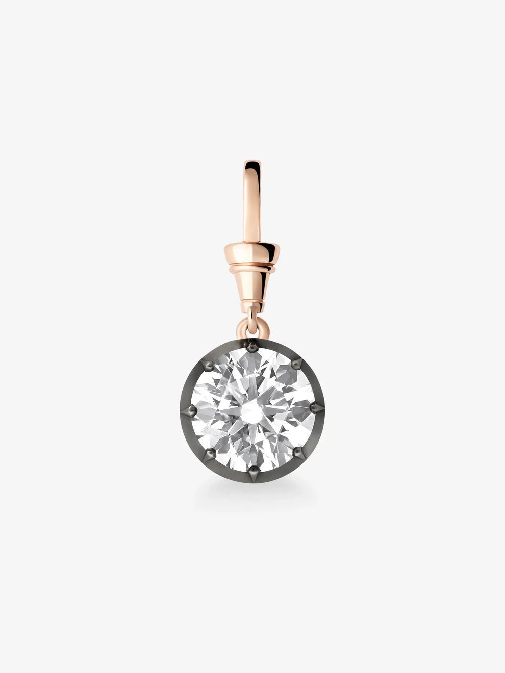 5.0CT Bezel Set Round Cut Lab Grown Diamond Georgian Style Cut-Down Setting Pendant