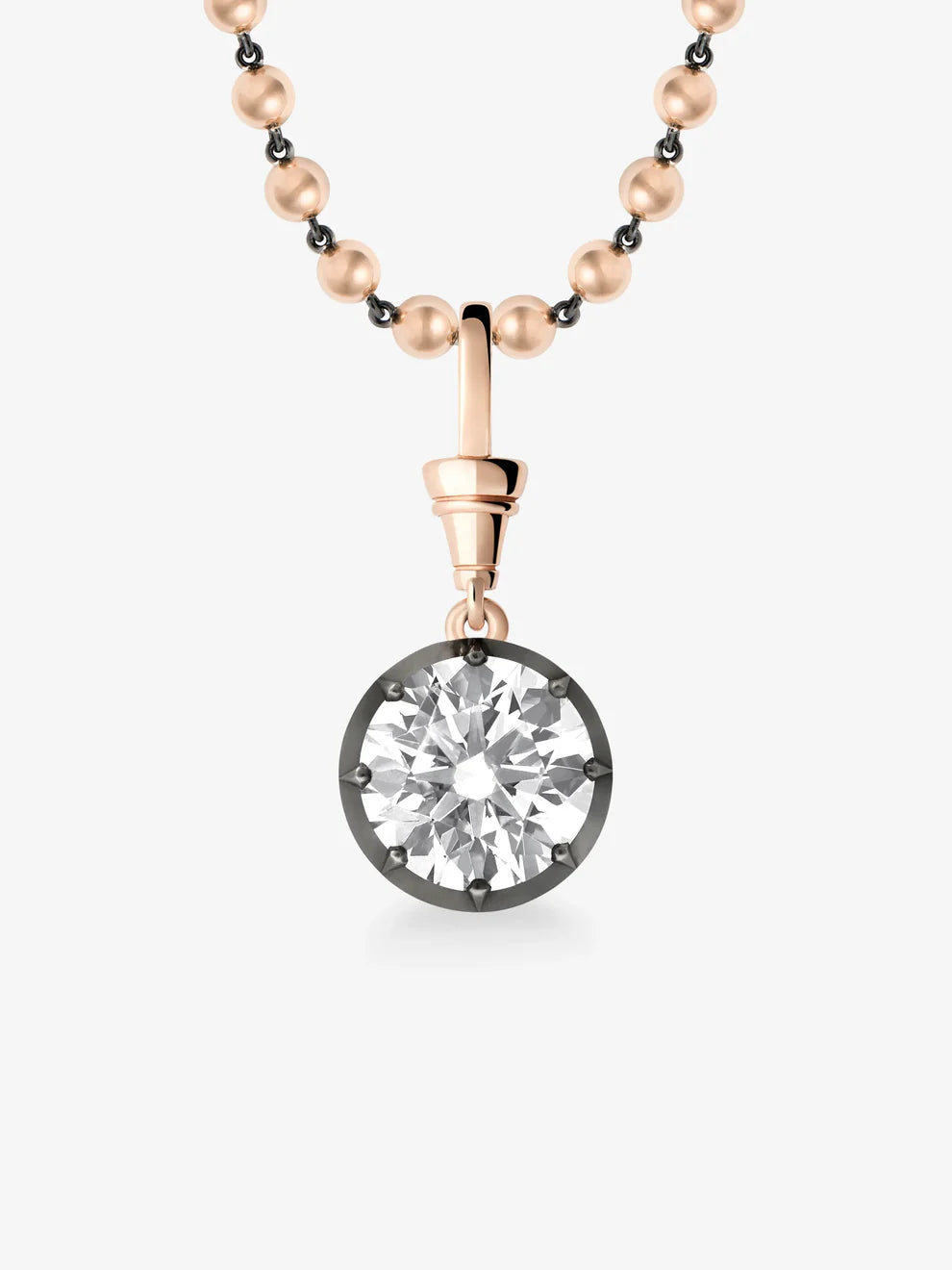 5.0CT Bezel Set Round Cut Lab Grown Diamond Georgian Style Cut-Down Setting Pendant