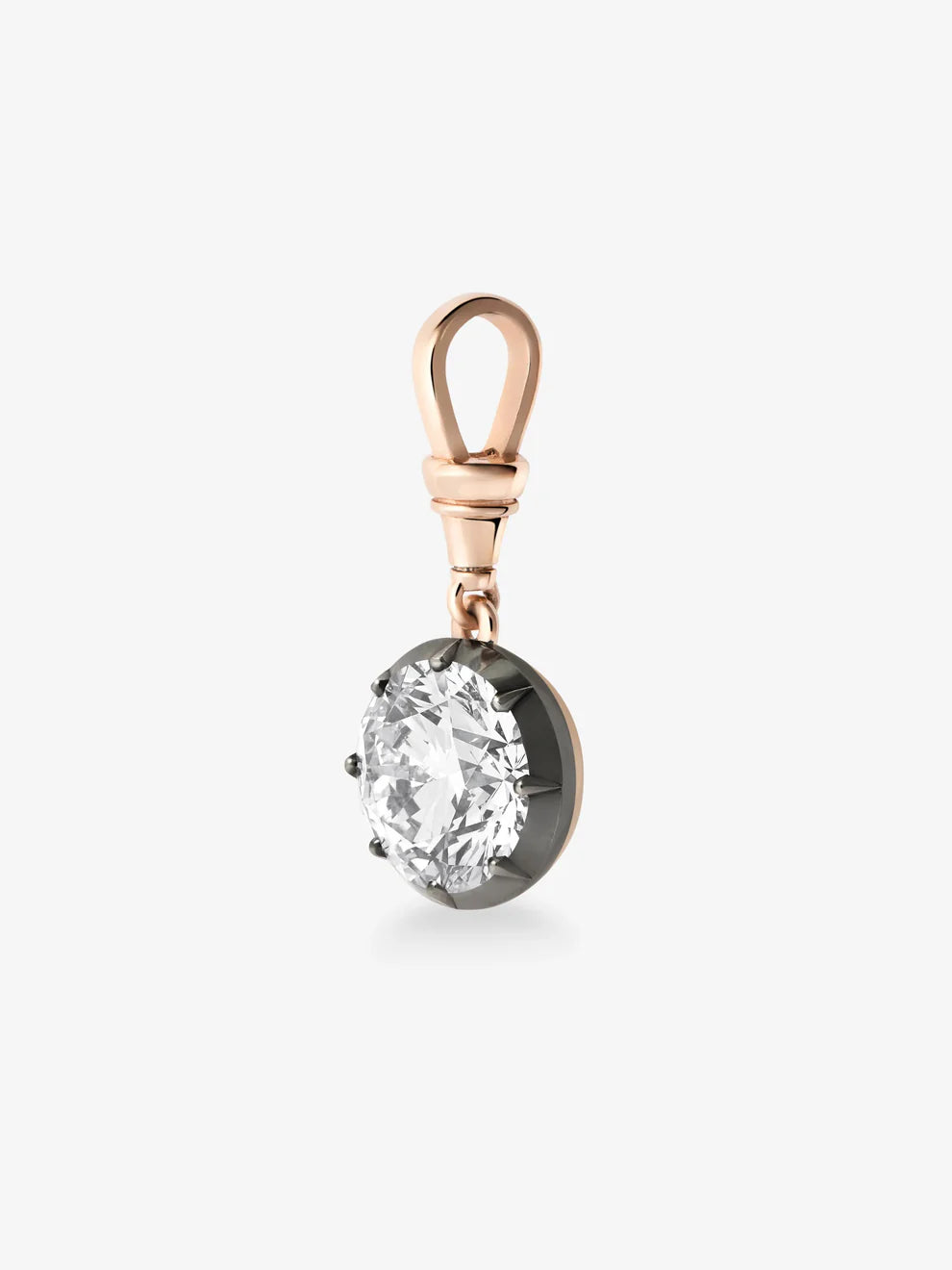 5.0CT Bezel Set Round Cut Lab Grown Diamond Georgian Style Cut-Down Setting Pendant