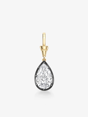 6.0CT Bezel Set Pear Lab Grown Diamond Georgian Style Cut-Down Setting Pendant